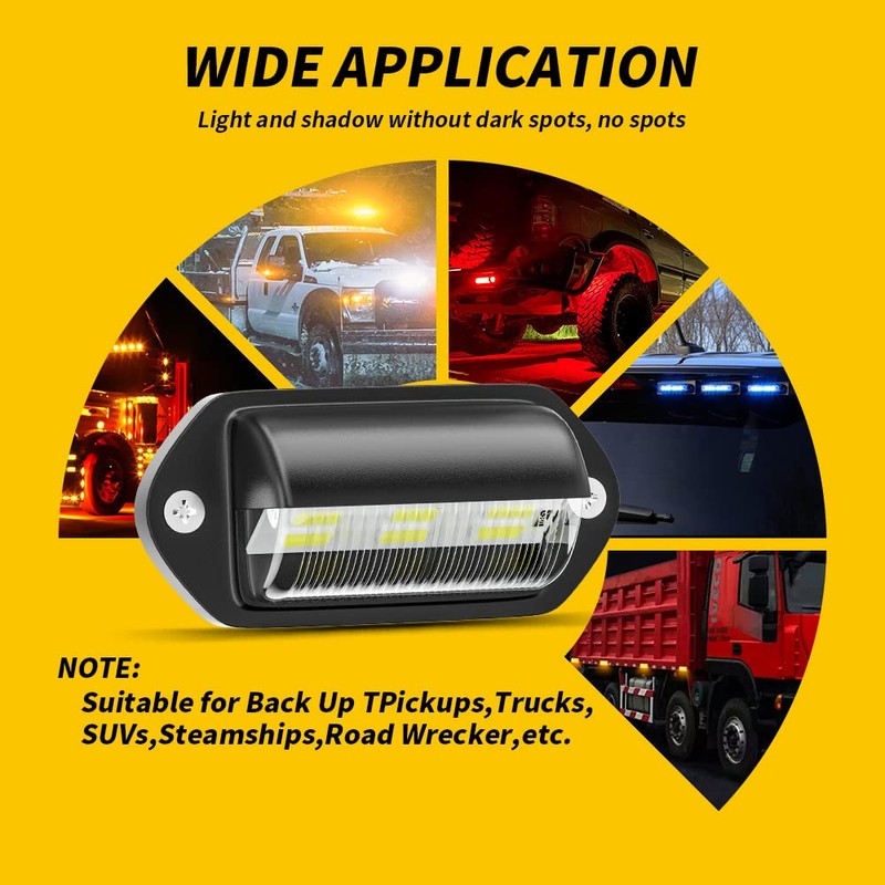 JEDEW 2 PACK License Plate Light, 12V 6-SMD LED License