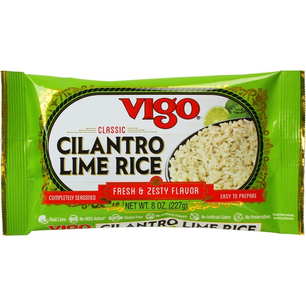 Vigo Authentic Cilantro Lime Rice, Fresh & Zesty Low Fat, 8oz (Cilantro Lime, 8 Ounce (Pack of 6))