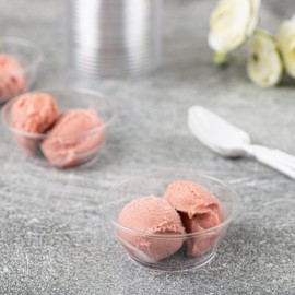 Blue Sky Simcha Collection Crystal Clear 6 Oz Plastic Bowls - 50 Count | Disposable Elegance for Special Occasions & Effortless Cleanup