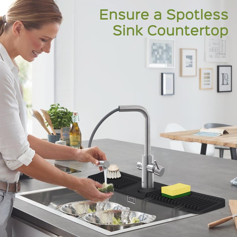 24 Inch Silicone Faucet Mat for Kitchen Sink Splash Guard