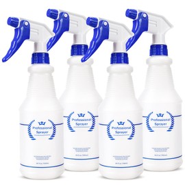 Bealee Bealee Plastic Spray Bottles 4 Pack, 24 Oz, All-Purpose Sprayer for Cleaning Solutions, Heavy Duty Spraying Leak Proof Mist Empty Water Bottle for Planting, BBQ, Pet with Adjustable Nozzle, Blue