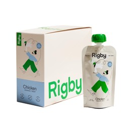 Rigby All-Organic Chicken Squeeze Pouch for Dogs - Lickable Training Treat, Food Topper, Pill Masker, Lick Mat Spread - Mary's Chicken, Butternut Squash, Peas, Olive Oil - 6 Pack