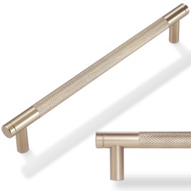 POVEFONK 10 Pack 7-1/2 inch(192mm) Champagne Bronze Kitchen Cabinet Handles Knurled Cabinet Pulls Gold Drawer Pulls Kitchen Hardware