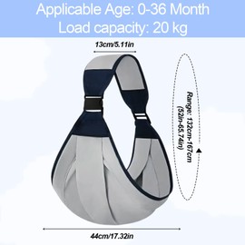 FUIPVGI Baby Sling Adjustable Baby Carrier, Breathable Baby Sling Carrier, Portable Toddler Carrier, Toddler Sling with Thick Shoulder Straps for Newborn Infant Toddler 0-36 Months (Grey)