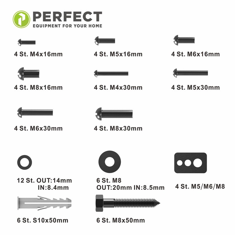 Perfect VESA Screw Set - 66 Pieces, Ideal for TV
