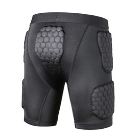 DGXINJUN Men Padded Compression Short Sports Shorts Protective Thigh Hip Protector Pads Support for Adult Football Basketball Paintball Rugby Training Cycling