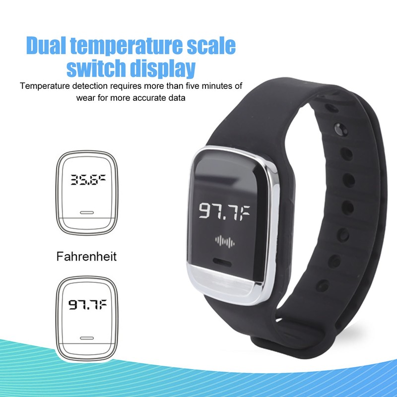 Ultrasonic Mosquito Repellent Bracelet Watch Temperature Detection USB Rechargeable Mosquito