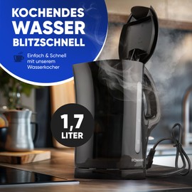 Bomann® Kettle | Kettle | Kettle | Kettle 1.7 L with Automatic & Manual Shut-Off | Removable Limescale Filter | Max. 2200 Watt | Kettle Black | WK 6079 CB