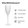 RB Black and White Glasses Range, Champagne glass, White