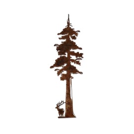 Redwood Tree with Elk Magnet. Stone Tumbled. Designed and Manufactured in The USA.