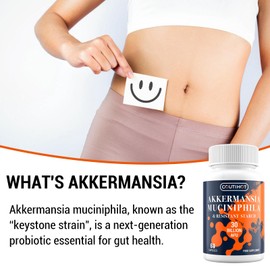 Akkermansia Probiotic 30 Billion AFU, Probiotics for Gut Health, Akkermansia Muciniphila & Resistant Starch, Probiotic Supplement for Men & Women, Supports Digestive and Gut Lining, 240 Capsules