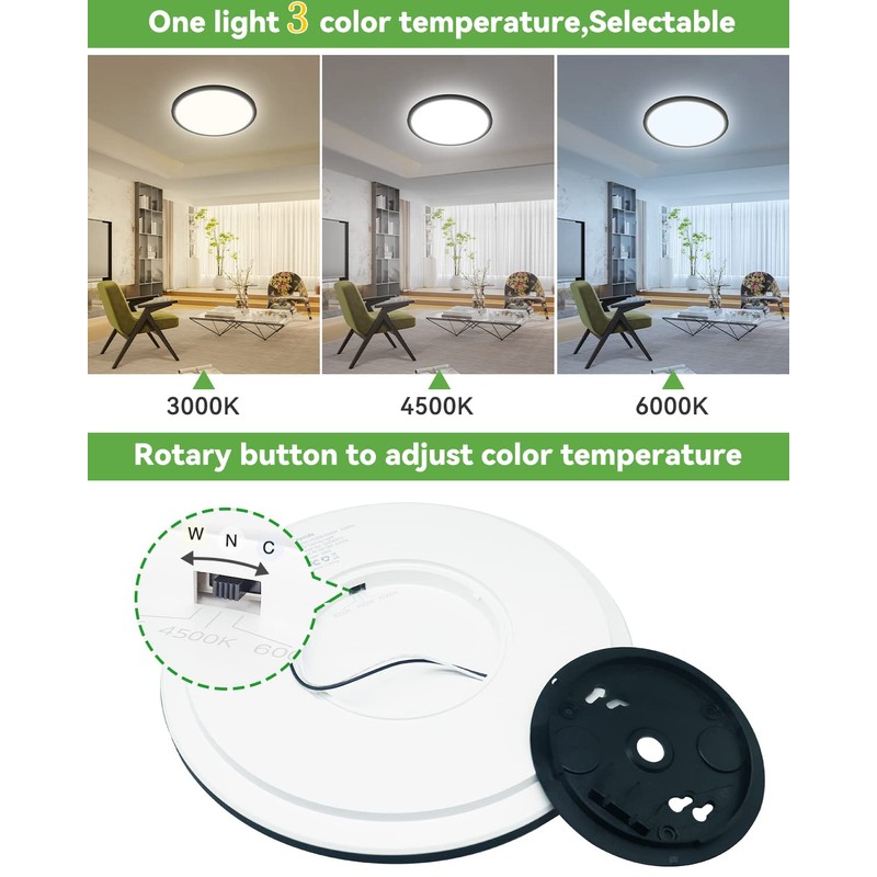 zemty 4Pack 12 Inch LED Ceiling Light Flush Mount, 28W