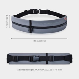 MATEPROX Slim Running Belt Waist Pack Bag,Ultra Light Bounce Free Waist Pouch,Water Resistant Belt Fanny Pack for Hiking Fitness,Adjustable Running Pouch for All Kinds of Phones … (Gray)