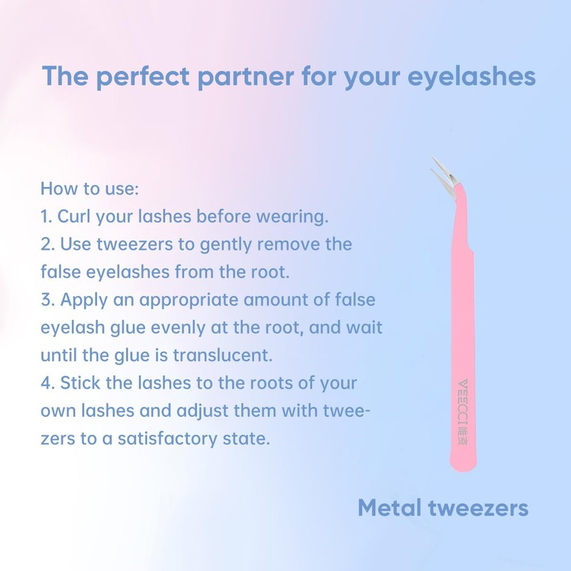 VEECCI False Eyelash Kit - Natural Soft Individual Eyelashes with