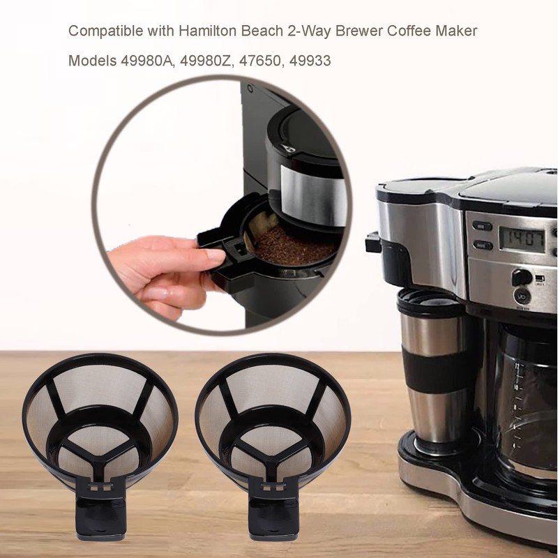 Reusable Single Serve Brew Coffee Basket Scoop,Gold Coffee Filters Replacement