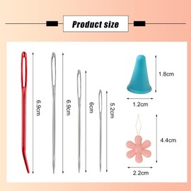 EULAPGOE 48 Pcs Large Eye Sewing Needles, Darning Needles for Crochet, Knitting Sewing Needles for Crochet Projects
