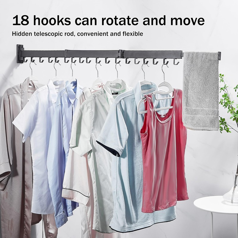 ZdwCyl Clothes Drying Rack,Laundry Drying Rack Wall Mount, Space Saver