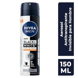 NIVEA MEN Desodorante Antimanchas, Black & White Invisible Ultimate (150 ml) Fórmula anti manchas, anti olor, anti sudor, anti irritación y anti resid