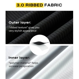 Junlan Waist Trainer Sauna Suit for Women Ribbed Full Body Sweat Suit Shirt (Silver,3X-Large)