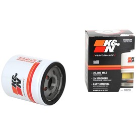 K&N Premium Oil Filter: 20,000 Mile Engine Protection with Wrench Off Nut: Compatible with GMC/Cadillac/Chervolet/Buick (See Product Description for Select Models), HP-1020