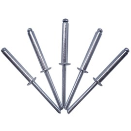 Blind Rivets 5.0 x 30 mm Open Dome Head Pop Rivets DIN 7337 Steel Rivets and Steel Mandrel (50, 5.0 x 30 mm) (Pack of 50)