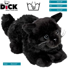 Cat Black, 8 inches, 20cm, Plush Toy, Soft Toy, Stuffed Animal 1308004