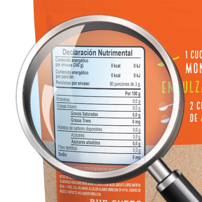 Burchers Natural - Monk Fruit 240g | Edulcorante natural