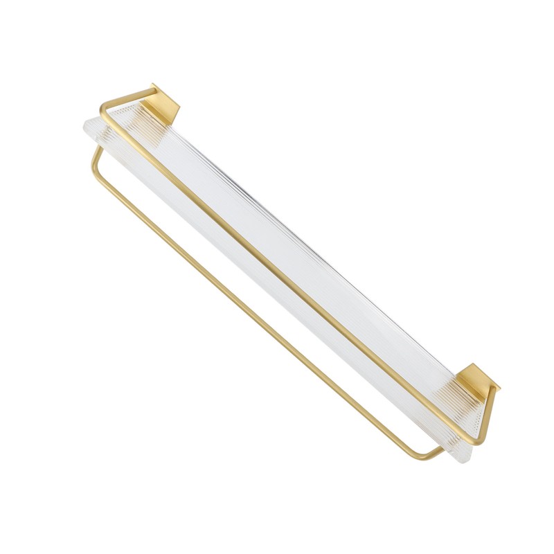 50cm Shower Caddy Wall Mount Shelf with Towel Hanger Acrylic