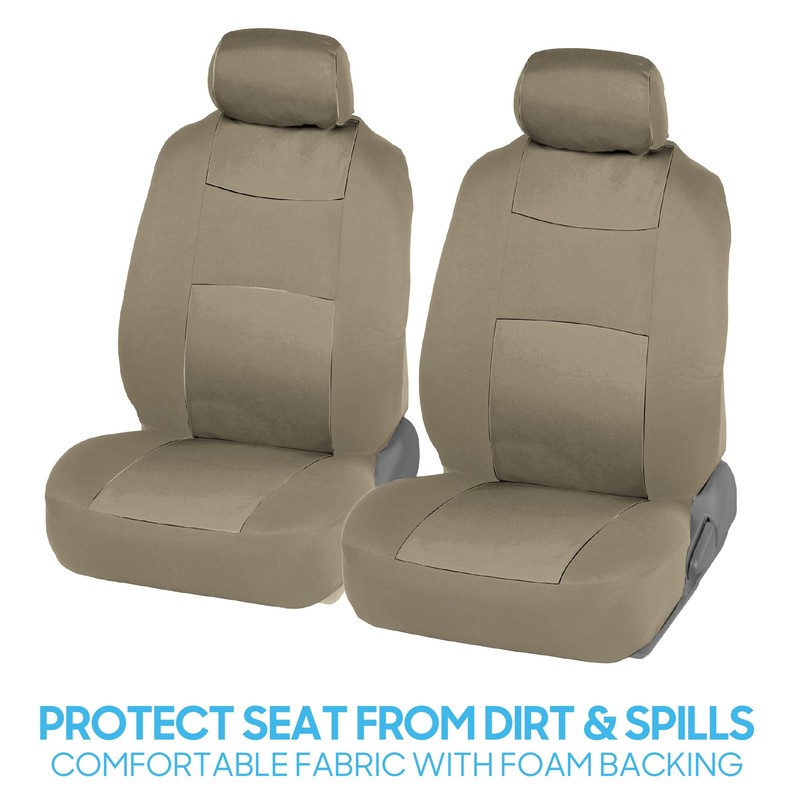 BDK OS-309-AB Tan Trim Black Car Seat Covers Full 9