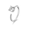 Moissanite Round Solitaire Engagement Open Ring for Women Sterling Silver