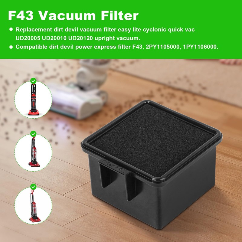 F43 Filter/Hepa Filter Replacement Dirt Devil Filter UD20005 UD20010 Easy