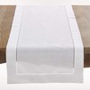 Saro Lifestyle Hemstitched Border Table Runner, White, 16"x120"