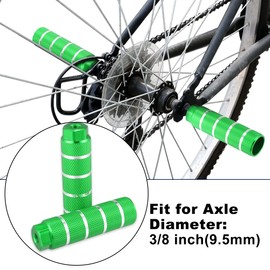 X AUTOHAUX Pack of 4 Rear Foot Pegs for BMX MTB Bicycles Suitable for 3/8 Inch Axles Green