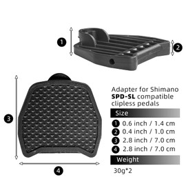 EIRONA Pedal Changer Compatible with Shimano SPD-SL Clipless Pedals, Converts Clipless into Flat Pedals