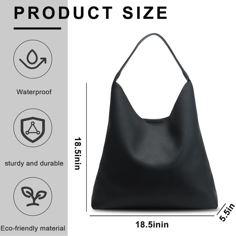 POFUOT Hobo Bags for Women Soft PU Leather Shoulder Handbag