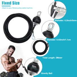 Windspeed 1.4 Meter Fitness Steel Cables, Home Gym Replacement Cable Accessories for Fitness Pulley Cable, Thick 5mm Heavy Duty Pulley Cable for Home Gym (1.4Meter)