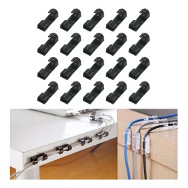Estuchelandia Clip Organizador De Cables Autoadhesivo Sujetador Usb 20pzas