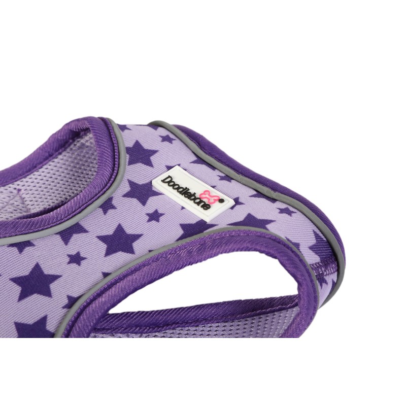 Doodlebone Snappy Harness, Violet Stars, 4