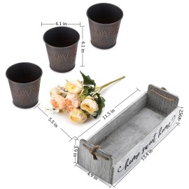 Kosiehouse Decorative Table Centerpiece, Handmade Retro Pots with Flowers Rus...