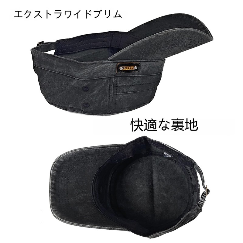 RUNQIU Military Design Solid Work Cap Retro Denim Military Cap