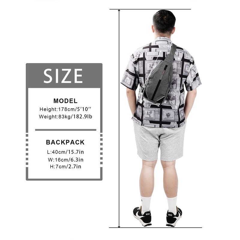 Waterfly Small Crossbody Sling Backpack Anti Theft Backpack for Traveling
