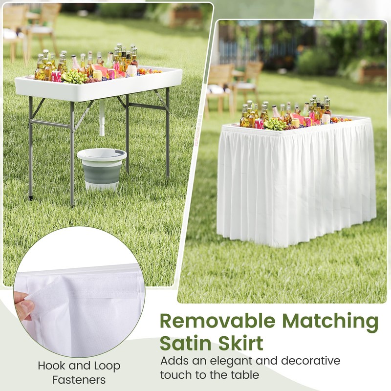 KOTEK Folding Ice Cooler Table, 4 FT Portable Ice Table