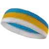COUVER Triple de Color Blanco Rayas Sport Jefe Sweatband (1