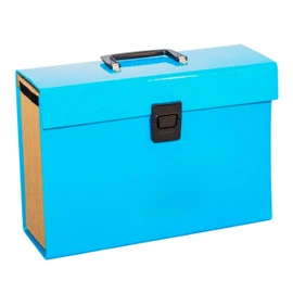 ADEPTNA Highly Durable 19 Pocket Expanding Box File Organiser A4 Paper Folder Case - Perfect for Home School Office Use (Blue)