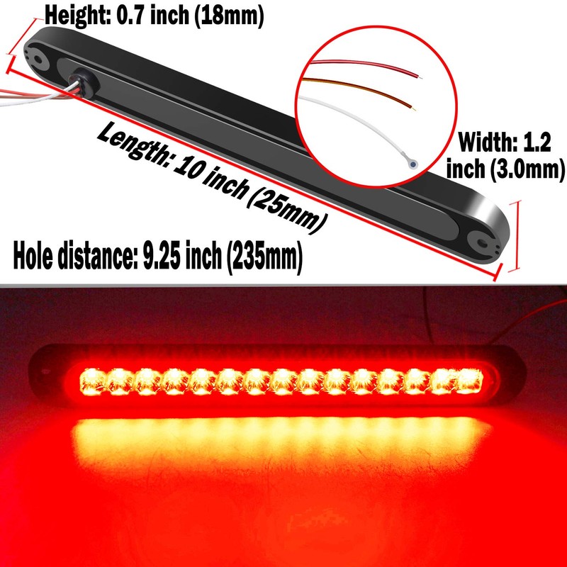 2 Pack 10" 15 LED Trailer Identification Light 9 to