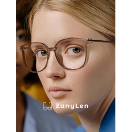 ZanyLen Medium Blue Light Glasses For Woman Reading Computer Reading/Game/TV/Mobile Phone Glasses Blue Light Blocking Glasses Fashion Woman Glasses(Champagne)