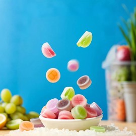 Chewy Wax Candies with Sweet Syrup Center, Mixed Fruit Flavors, Multiple Shapes, For Gaming, and Social Events (200g)