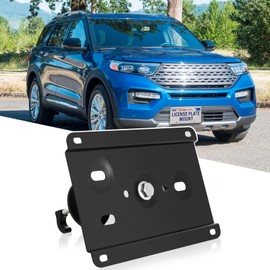JIAHCN New Front Bumper License Plate Mount Kit Compatible with 2015-2023 Ford Mustang No Drill Front Grille License Plate Bracket Holder License Plate Frame Car Accessories