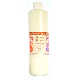 Blossom to Bath Happy Hippie Body Spray - 16 oz refill (16 Ounce) - Pure Essential Oil Fragrance - Energizes Skin with a Sweet Happy Herbal Scent