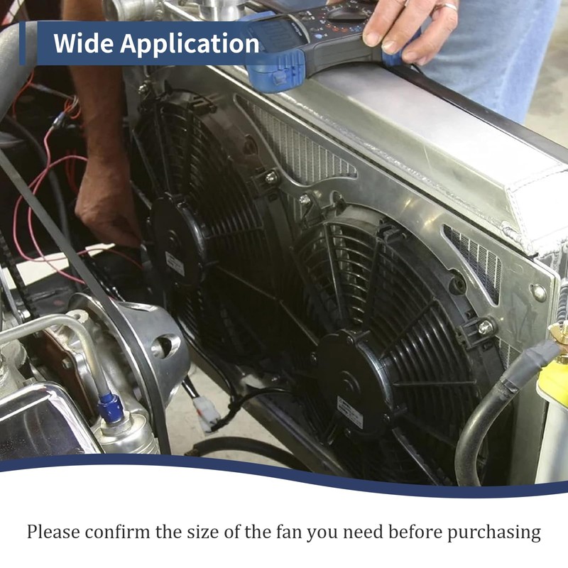 BATONECO Chrome 12" Electric Radiator Cooling Fan Assembly Kit, High